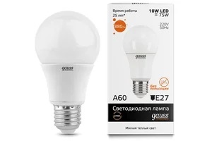 Лампа Gauss Elementary LED A60 E27 10W 3000K Улыбка Света
